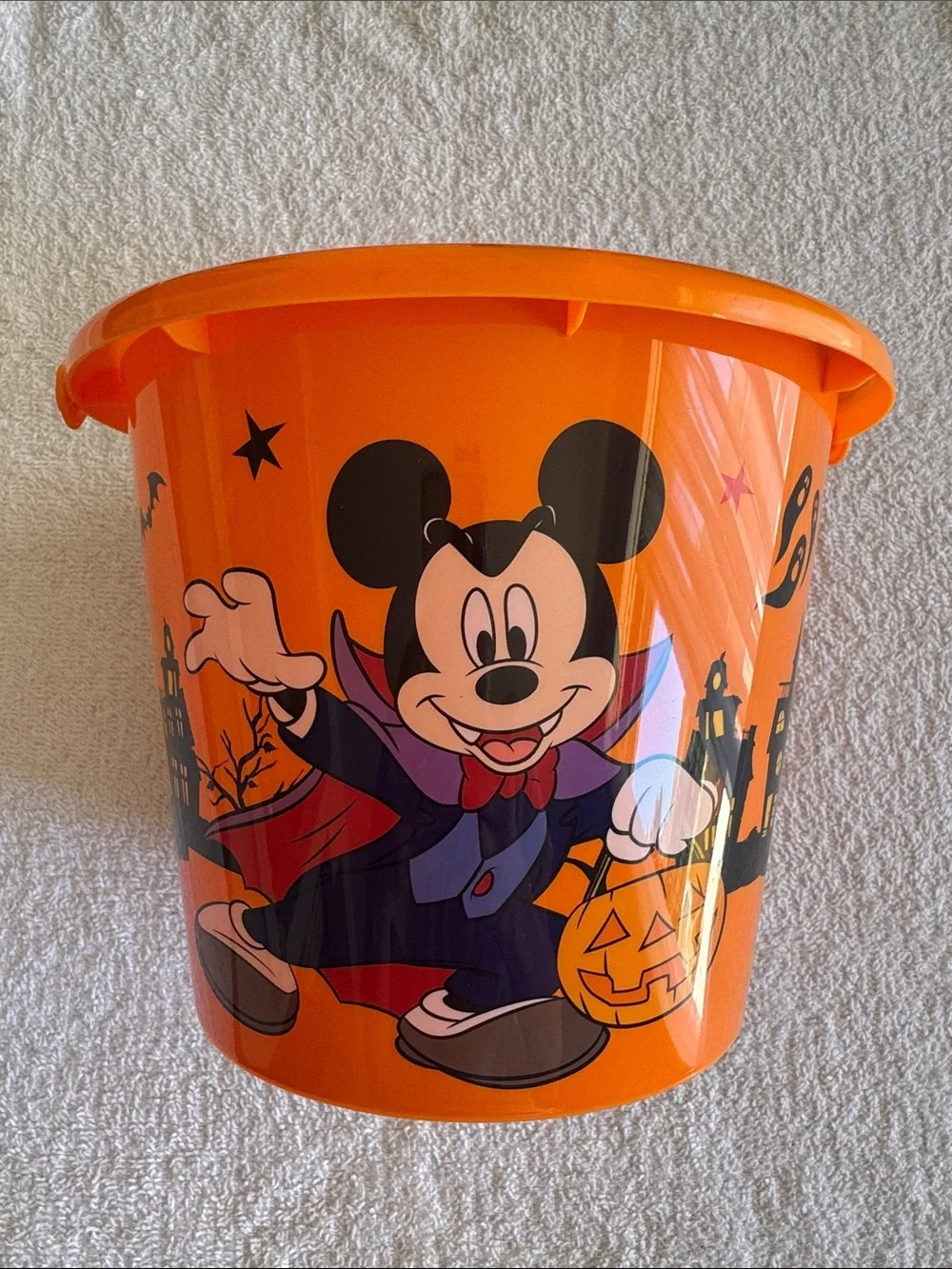 Disney Orange Mickey Mouse Halloween Treat Candy Bucket